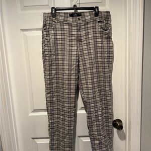 Women’s Plaid Brown Pants